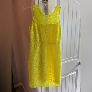 Neon Yellow Lace J. Crew Dress